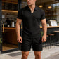 🏖️Summer Cool Deal: ONLY ￡16.99!!😎Breathable Knit Casual Set – Wrinkle-Free, Relaxed Fit，Soft & Stretchy. Perfect For Lounging, Travel Or Daily Wear!🛍️