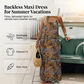 🔥Hot Sale🔥Women's Summer Backless Spaghetti Strap Maxi Dress