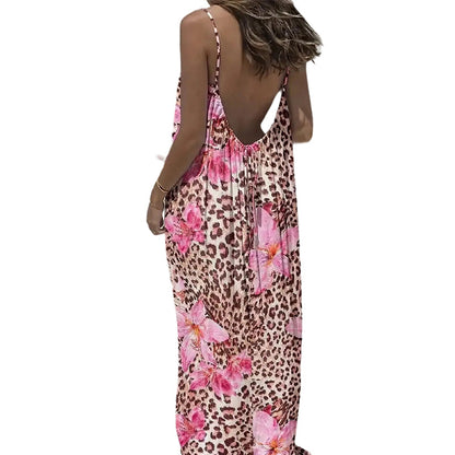 🔥Hot Sale🔥Women's Summer Backless Spaghetti Strap Maxi Dress