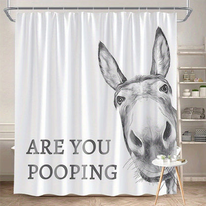 💥 Super Limited Time Offer Only ￡6.99!! 🐴 Funny Donkey Shower Curtain with Hooks – Waterproof & Hilarious Bathroom Decor 🚿✨