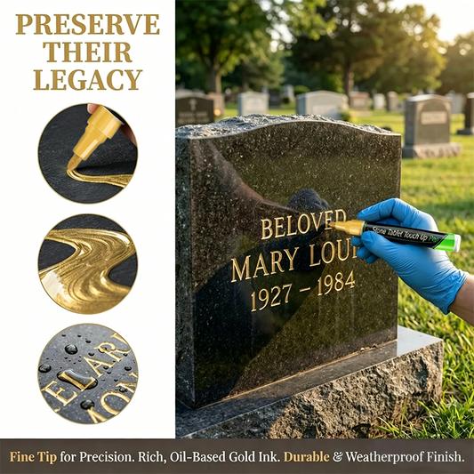 🪦 Tombstone Marker Pen – Restore Faded Grave Inscriptions, Weatherproof & Easy to Use ✍️🕯️