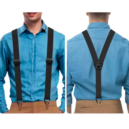 👔 Men's X-Back Suspenders – Durable Hook Clips, Adjustable Length, Classic Style for Daily Wear 💪✨