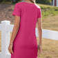 💖 Chilling & Strolling – Women's Square Neck Pocket Dress, Short Sleeve Casual Wear, Comfy Fit for Home