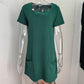 💖 Chilling & Strolling – Women's Square Neck Pocket Dress, Short Sleeve Casual Wear, Comfy Fit for Home
