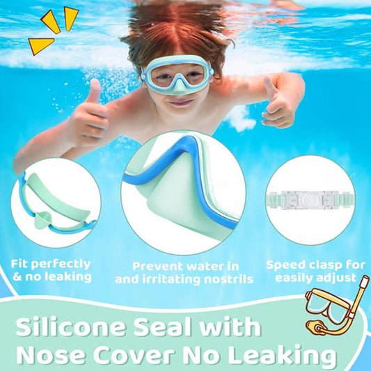 🏊‍♀️ Kids Swim Goggles with Nose Cover – No More Choking, Safe & Fun, Great for Toddlers & Beginner Swimmers 👶🌊