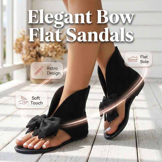 📢📢70% OFF !! ⏰Retro Sweet Split-Toe Sandalswith Big Bow