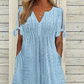 👗New arrival 50% OFF! ☀️Women's Elegant V-Neck Hollow-Out Solid Dress，Hollow-Out Details, Solid Color