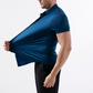 🌀🏃‍♂️ 4-Way Stretch Short Sleeve Shirt for Men – Lightweight, Moisture-Wicking, Snag-Free Fabric. Great for Travel, Hiking or Everyday Wear. Stretch Beyond Limits! 🌍🧗