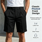 🩳 Summer Cuffed Shorts – Classic Pleated Style Breathable Cotton 40% OFF TODAY