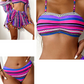 🌟👙 Women's Striped Spaghetti Bikini – 4-Piece Set with Sarong, Headband & Bag. Adjustable Triangle Top, Cheeky Bottoms. Sexy & Cute – Turn Heads by the Pool! 🔥💃🩱