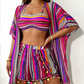 🌟👙 Women's Striped Spaghetti Bikini – 4-Piece Set with Sarong, Headband & Bag. Adjustable Triangle Top, Cheeky Bottoms. Sexy & Cute – Turn Heads by the Pool! 🔥💃🩱