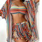 🌟👙 Women's Striped Spaghetti Bikini – 4-Piece Set with Sarong, Headband & Bag. Adjustable Triangle Top, Cheeky Bottoms. Sexy & Cute – Turn Heads by the Pool! 🔥💃🩱