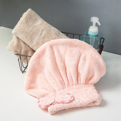 🛁 Coral Fleece Hair Turban – Soft, Absorbent, Cozy. 💕
