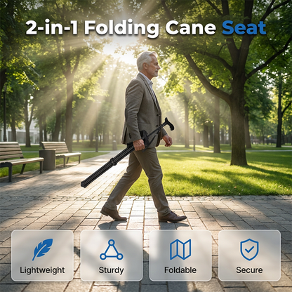 🪑 2-in-1 Folding Cane Seat – Walk, Rest, Repeat. 50% OFF Limited Offer! Get Yours!