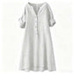 ⏳LAST DAY SALE 44% OFF !!📢Women's Casual V-Neck Button Down Tunic Dress，Loose Fit, Breathable Cotton