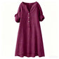⏳LAST DAY SALE 44% OFF !!📢Women's Casual V-Neck Button Down Tunic Dress，Loose Fit, Breathable Cotton