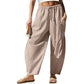 🌸👖 Summer Loose Fit Gingham Pants for Women – Breathable Cotton, Elastic Waist, Casual Wide Leg. Perfect for Beach, Picnic or Daily Street Style! ☀️🌿