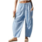 🌸👖 Summer Loose Fit Gingham Pants for Women – Breathable Cotton, Elastic Waist, Casual Wide Leg. Perfect for Beach, Picnic or Daily Street Style! ☀️🌿