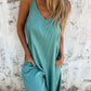 Women's Casual Loose Cotton and Linen Jumpsuit with Pockets