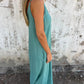 Women's Casual Loose Cotton and Linen Jumpsuit with Pockets