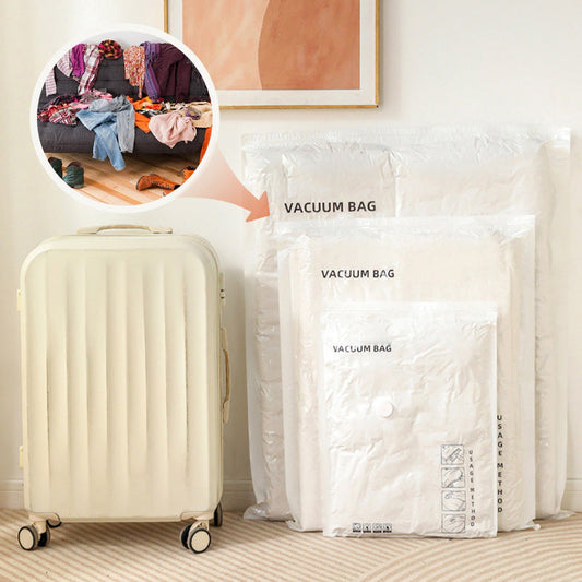 🛄✨Reusable Vacuum Compression Bag for Clothes Storage,Reusable, Travel Friendly, Double Seal.