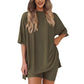 2026 Summer New Arrivals Hot Sale 66%OFF🩳🌿 Women's Loose Two-Piece Outfit – Relaxed Fit, Elastic Waist, Matching Set, Great for Yoga, Travel or Everyday Lounging 🧘‍♀️✈️💤