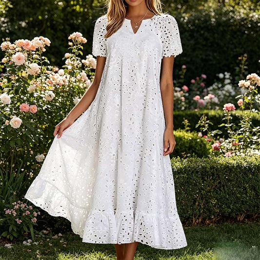 💥LAST DAY SALE 50%OFF💥👗Women's Elegant V-Neck Short Sleeve Dress💖