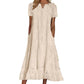 🌸 Eyelet V-Neck Dress with Pockets – Soft Cotton Blend, 5 Colors. 47% OFF + Free Shipping!