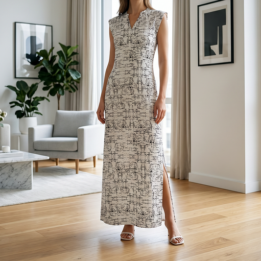 🦋✨ Women's Side Slit Maxi Dress – V-Neck, Sleeveless, Empire Waist, Lightweight & Wrinkle-Resistant. A Must-Have For Cruise, Party Or Photoshoot! 📸🛳️🎉