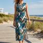 🦋✨ Women's Side Slit Maxi Dress – V-Neck, Sleeveless, Empire Waist, Lightweight & Wrinkle-Resistant. A Must-Have For Cruise, Party Or Photoshoot! 📸🛳️🎉