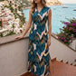 🦋✨ Women's Side Slit Maxi Dress – V-Neck, Sleeveless, Empire Waist, Lightweight & Wrinkle-Resistant. A Must-Have For Cruise, Party Or Photoshoot! 📸🛳️🎉