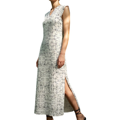🦋✨ Women's Side Slit Maxi Dress – V-Neck, Sleeveless, Empire Waist, Lightweight & Wrinkle-Resistant. A Must-Have For Cruise, Party Or Photoshoot! 📸🛳️🎉