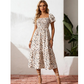 🌸  Hot Sale 50% OFF NOW! 🌸Women's Square Neck Smocked Floral Midi Dress