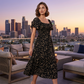 🌈2026 Summer Hot Sale 50% OFF!✨Square Neck Floral Midi Dress – Smocked Bodice, Flowy Tiered Skirt, Romantic🌸