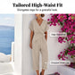 🤍 Elegant Two-Piece Set – Wrap V-Neck, Twist Waist, Capri Pants. 46% OFF Free Shipping!