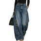 🔥2026 Hot Sale 64% OFF New summer design jeans🎁Women's Wide-Leg Jeans with Grommet Detail
