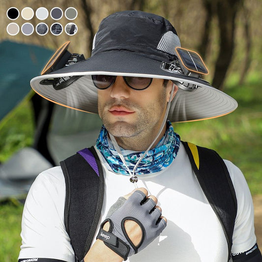 🔥2026 Hot Sale New Arrival 50% OFF! ☀️Men’s Sunscreen Fisherman Hat with 2 Detachable Solar Fans🧢