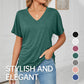 ☀️Cool new arrivals for Summer 2026  Hot Sale 60% OFF✨have arrived!Women's V-Neck Loose Soft Solid Color Short Sleeve Top
