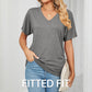 ☀️Cool new arrivals for Summer 2026  Hot Sale 60% OFF✨have arrived!Women's V-Neck Loose Soft Solid Color Short Sleeve Top