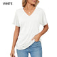 ☀️Cool new arrivals for Summer 2026  Hot Sale 60% OFF✨have arrived!Women's V-Neck Loose Soft Solid Color Short Sleeve Top