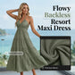 💃New Arrival 60% OFF! ☀️Women's Halter Neck Backless Tiered Maxi Dress  Flattering A-Line, Lightweight & Wrinkle-Resistant.