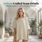 Only ￡15.80💴 Limited Stock⏰Women's Solid Color Loose Fit Boat Neck Top Solid Color, Breathable Cotton.👚