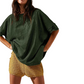Only ￡15.80💴 Limited Stock⏰Women's Solid Color Loose Fit Boat Neck Top Solid Color, Breathable Cotton.👚