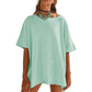 Only ￡15.80💴 Limited Stock⏰Women's Solid Color Loose Fit Boat Neck Top Solid Color, Breathable Cotton.👚