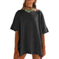 Only ￡15.80💴 Limited Stock⏰Women's Solid Color Loose Fit Boat Neck Top Solid Color, Breathable Cotton.👚