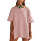 Only ￡15.80💴 Limited Stock⏰Women's Solid Color Loose Fit Boat Neck Top Solid Color, Breathable Cotton.👚