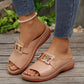 ⏳LAST DAY SALE 63% OFF !!📢Artificial Leather Open Toe Slippers 🩴✨Soft Cushioned Sole, Non-Slip, Breathable, Perfect For Summer Indoor & Outdoor Casual Wear! 🏠🌞🚶‍♀️