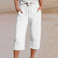 🔥Summer New Arrival 50% OFF! ☀️Women's Solid-Color Pleated Cotton-Linen Cropped Pants– Loose Fit, Elastic Waist.💖👖