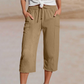 🔥Summer New Arrival 50% OFF! ☀️Women's Solid-Color Pleated Cotton-Linen Cropped Pants– Loose Fit, Elastic Waist.💖👖