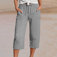 🔥Summer New Arrival 50% OFF! ☀️Women's Solid-Color Pleated Cotton-Linen Cropped Pants– Loose Fit, Elastic Waist.💖👖